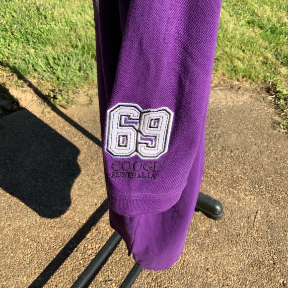 Vintage COOGI Australia Rugby Polo Shirt #69  Sz XL TRENDING POP OF PURPLE COLOR - Picture 6 of 12